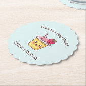 Cute Tropical Fruit Smoothies Fruit Kitchen shop ペーパーコースター (アングル)