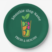 Cute Tropical Fruit Smoothies Fruit Kitchen shop ペーパープレート (正面)
