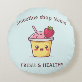Cute Tropical Fruit Smoothies Fruit Kitchen shop ラウンドクッション