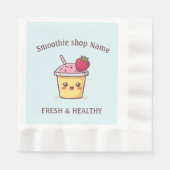Cute Tropical Fruit Smoothies Fruit Kitchen shop 縁ありランチョンナプキン (正面)