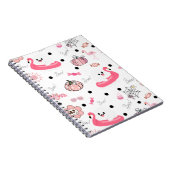 Cute Tropical Halloween Journal – Ghost Flamingo ノートブック (右側)