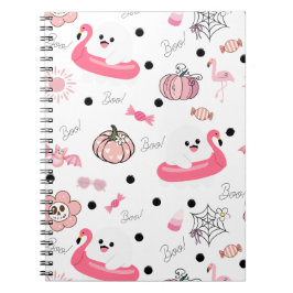 Cute Tropical Halloween Journal – Ghost Flamingo ノートブック