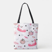 Cute Tropical Halloween Tote – Ghosts & Flamingos トートバッグ (裏面)