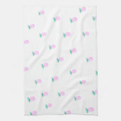 Cute Tropical Pink Pineapple Pattern キッチンタオル (縦)