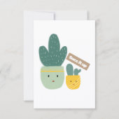 Cute Tropical Succulent Houseplant Smile カード (正面)