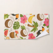 Cute Tropical Summer Pattern with Toucan and Fruit バスタオルセット (ハンドタオル)
