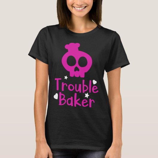 Cute Trouble Baker Girls Women Chef Cooking Bakery Tシャツ (正面)