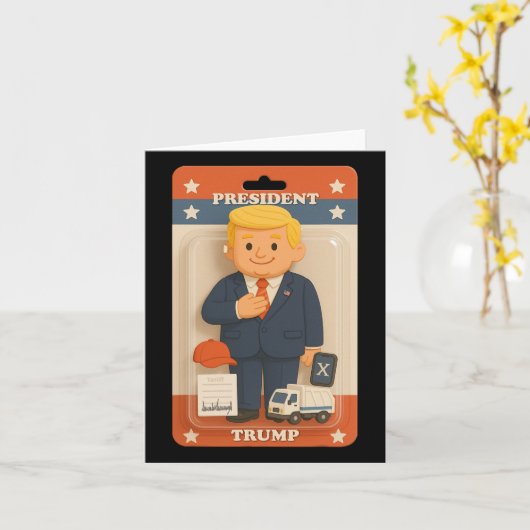 Cute Trump Action Figure Trend Shirt  カード (黄色い花)