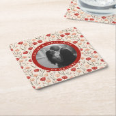 Cute Tulip Budget Wedding Coaster スクエアペーパーコースター (アングル)