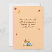 Cute Turkey and Retro Pumpkins Fall Birthday シーズンカード (裏面)