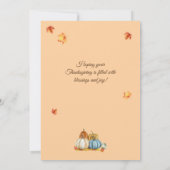 Cute Turkey and Retro Pumpkins Happy Thanksgiving シーズンカード (裏面)