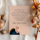 Cute Turkey& Autumn Foliage Happy Thanksgiving  シーズンカード