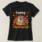Cute Turkey Boston Terrier Dog Autumn Tシャツ (デザイン正面)