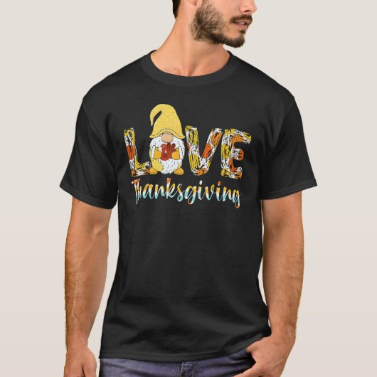 Cute Turkey Day  Gnome Love Thanksgiving for Boys  Tシャツ (正面)