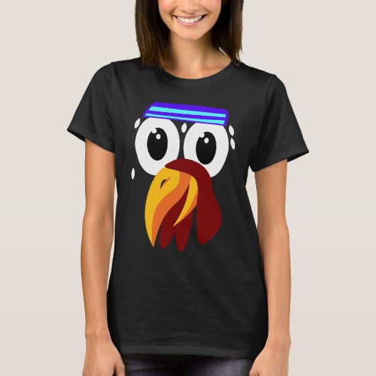 Cute Turkey Face Running  Thanksgiving  Marathon Tシャツ (正面)