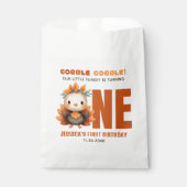 Cute Turkey Gobble Thanksgiving Fall 1st Birthday  フェイバーバッグ (正面)