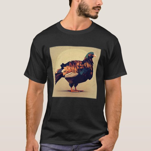 Cute Turkey Illustration Colorful Birds Leaf Women Tシャツ (正面)