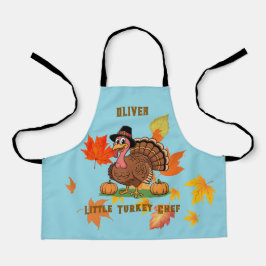 Cute Turkey Kids Apron – Little Chef Name エプロン