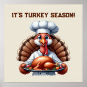 Cute turkey Season Thanksgiving customizable ポスター (正面)