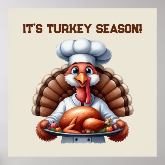 Cute turkey Season Thanksgiving customizable ポスター (正面)
