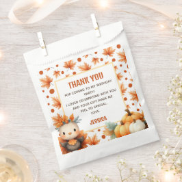 Cute Turkey Thanksgiving 1st Birthday Thank You フェイバーバッグ