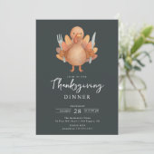 Cute Turkey Thanksgiving Dinner Invitation 招待状 (スタンド正面)