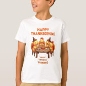 Cute Turkeys Feast Tシャツ (正面)