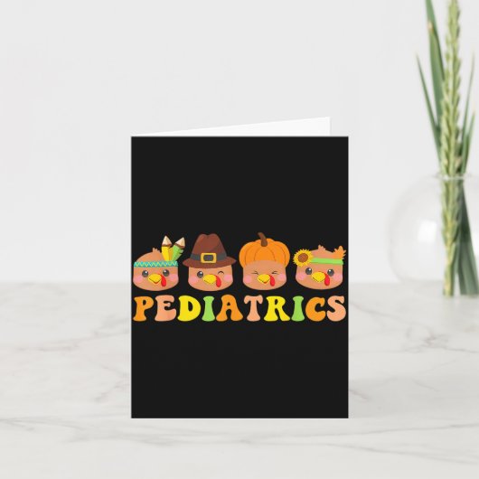 Cute Turkeys Pediatrics Pumpkin Thanksgiving Fall カード (正面)