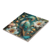 Cute Turquoise Bird タイル (側面)