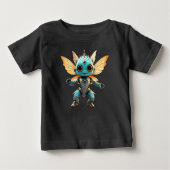 Cute Turquoise Dancing Robot Pixie ベビーTシャツ (正面)