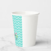Cute Turquoise Whale & Fishy Paper Cups 紙コップ (左)