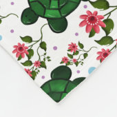 Cute Turtle and Floral Seamless Pattern  フリースブランケット (角)