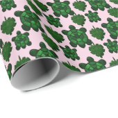 Cute turtle and monstera leaves pattern  ラッピングペーパー (ロールコーナー)