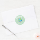 Cute Turtle Earth Day Nature Eco Custom ラウンドシール (封筒)