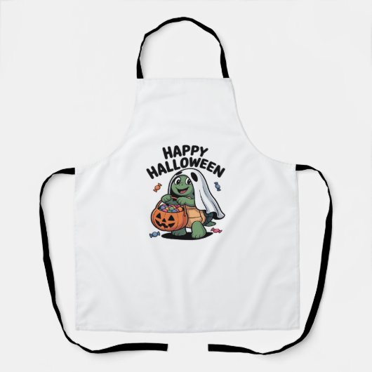 Cute Turtle Ghost Costume � Adorable Halloween Tri エプロン (正面)