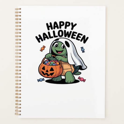 Cute Turtle Ghost Costume � Adorable Halloween Tri プランナー手帳 (正面)