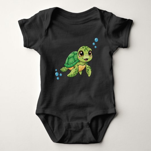 Cute Turtle Kids’ T-Shirt ベビーボディスーツ (正面)