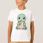 Cute Turtle Kids T-Shirt Kawaii Animal Design Tシャツ (正面)