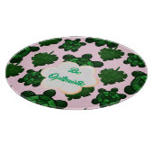 Cute Turtle Leaves Seamless Pattern, Tropical  カッティングボード (角)