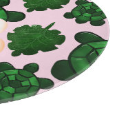 Cute Turtle Leaves Seamless Pattern, Tropical  カッティングボード (角)