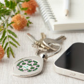 Cute Turtle Leaves Seamless Pattern, Tropical  キーホルダー (側面)