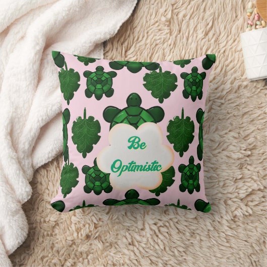 Cute Turtle Leaves Seamless Pattern, Tropical  クッション (ブランケット)