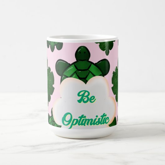 Cute Turtle Leaves Seamless Pattern, Tropical  コーヒーマグカップ (中央)