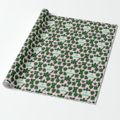 Cute Turtle Leaves Seamless Pattern, Tropical  ラッピングペーパー (アンロールド)