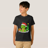Cute Turtle Santa Christmas Tree Lights Xmas Pajam Tシャツ (正面フル)