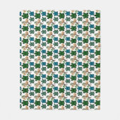 Cute Turtle Seamless Pattern | Ocean Animal Repeat フリースブランケット (正面)