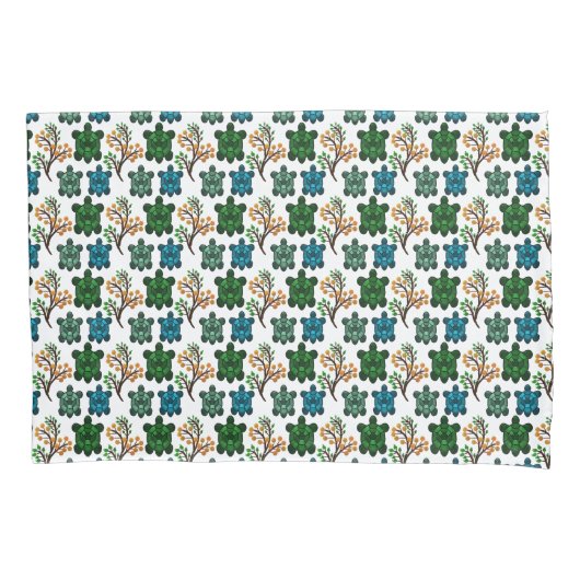 Cute Turtle Seamless Pattern | Ocean Animal Repeat 枕カバー (正面)