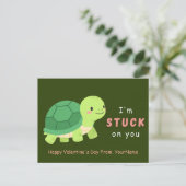 Cute Turtle Valentine Pun Card – I’m Stuck on You シーズンポストカード (スタンド正面)