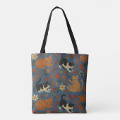 Cute Tuxedo and Orange Tabby Cats Autumn トートバッグ (裏面)