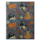 Cute Tuxedo and Orange Tabby Cats Autumn ノートブック (正面)